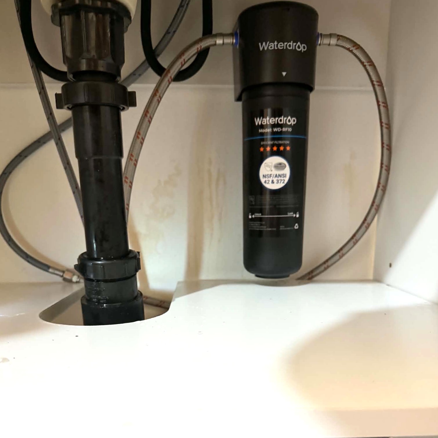 Under-sink water filtration system installation by Platinum Plumbing in Longview, WA