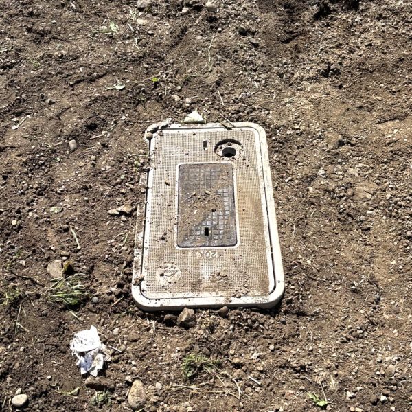 New water meter setter and meter box installed for residential water service