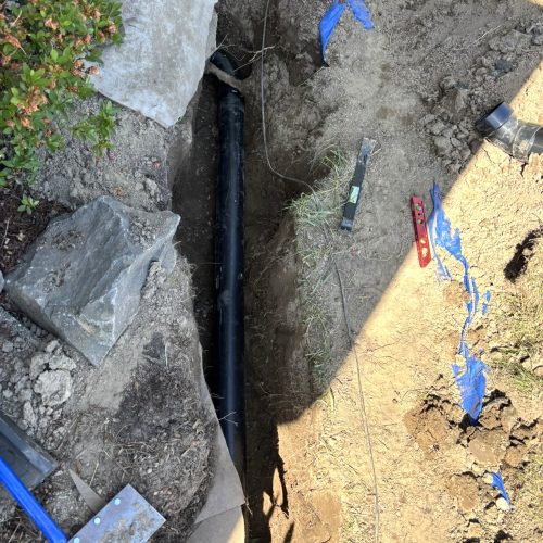 New ABS sewer pipe installation